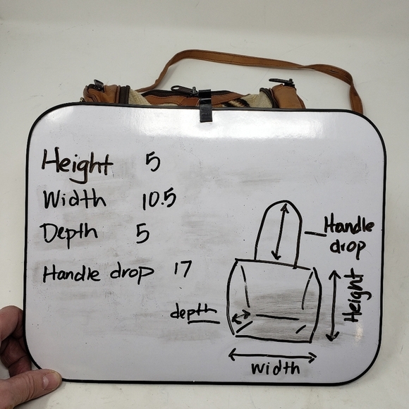 Vintage wool leather small crossbody duffle convertible zip bag - Picture 11 of 11